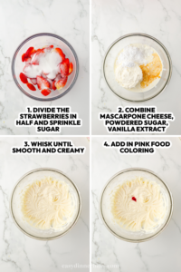 step by step strawberry tiramisu